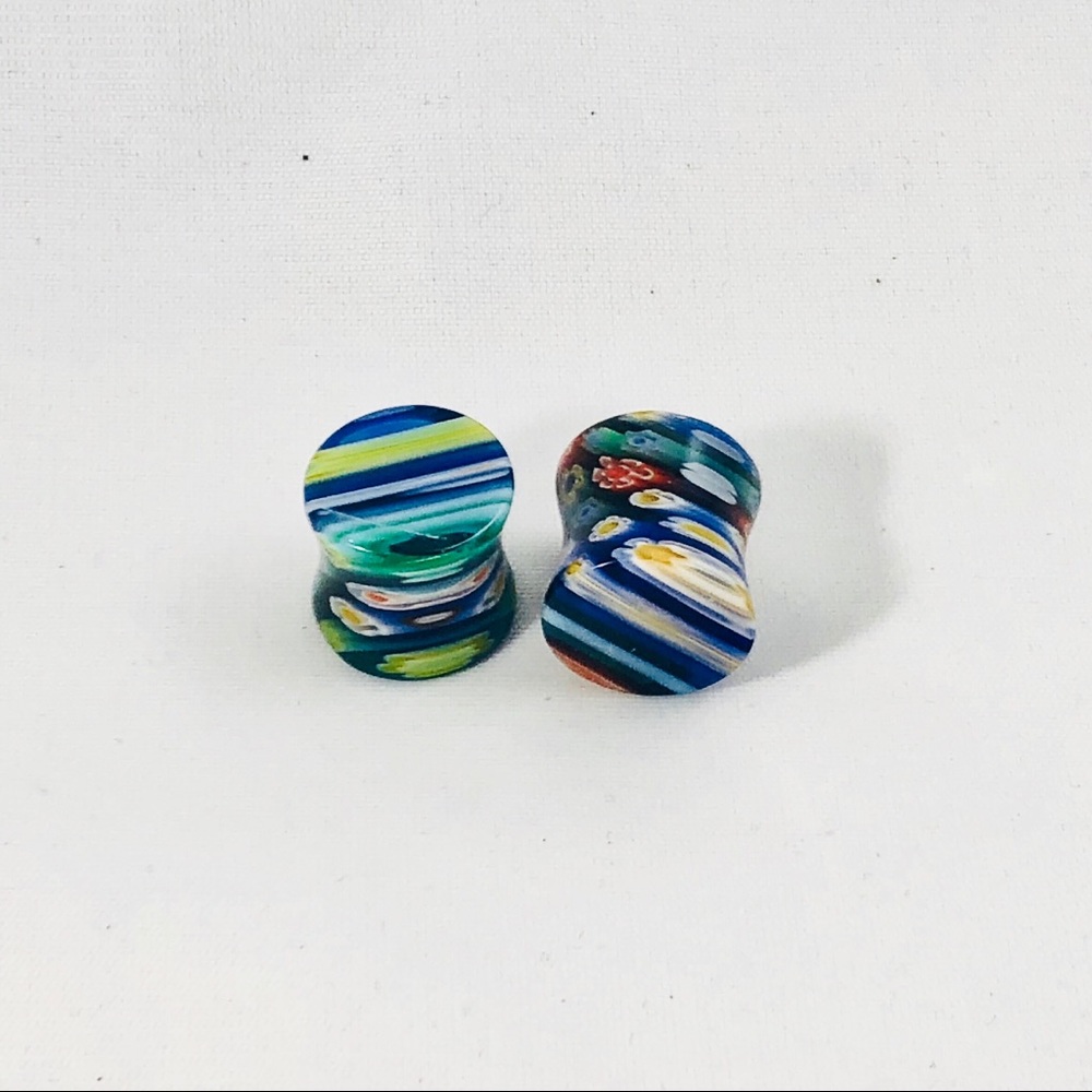Double Flare Acrylic Multicolor Ear Gauges/Plugs